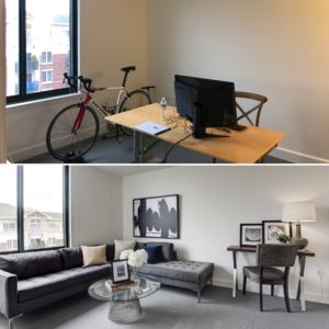before and after staged Arlington condo in Station Square listed by Renata Briggman best arlington realtor 