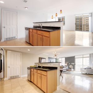 before and after staged clarendon condo listed by best arlington realtor renata briggman