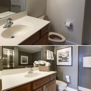 before and after staged Arlington condo in Station Square listed by Renata Briggman best arlington realtor 