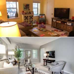 Before and after staged condo in Arlington VA selling a home successfully best realtor 